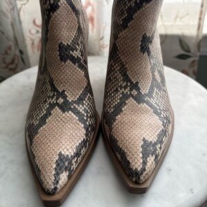 Vince Camuto snakeskin booties